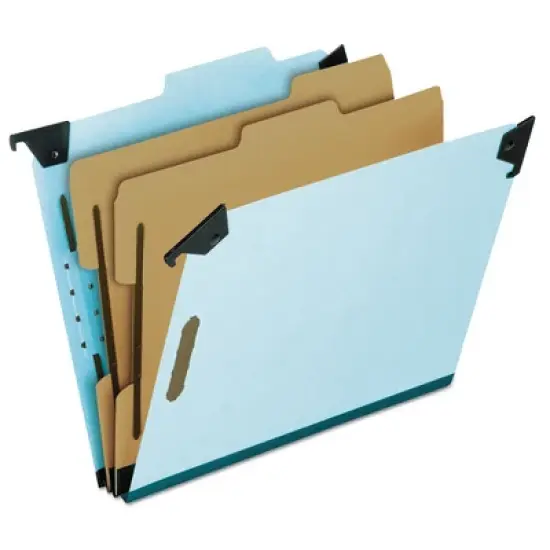 Pendaflex Hanging Classification Folders with Dividers, Letter Size, 2 Dividers, 2/5-Cut Exterior Tabs, Blue image {2}
