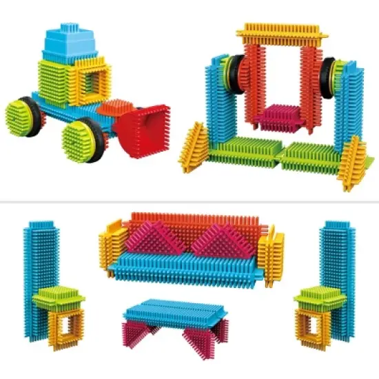 Contixo STEM Building Toys, ST7 244 pcs Bristle Shape 3D Tiles Building Set image {7}