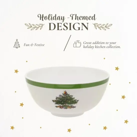 Spode Christmas Tree 6-Inch Melamine Bowls - Set of 4 Festive Bowls for Soup, Dessert, Holiday Dishes - Durable, Dishwasher Safe - Versatile Tableware image {2}