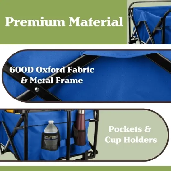 Heavy-Duty Collapsible Wagon with Telescoping Handle by Nature Spring image {3}