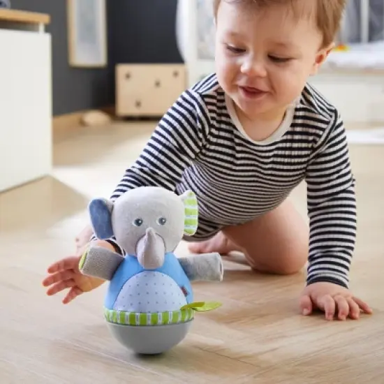HABA Roly Poly Elephant Soft Wobbling & Chiming Baby Toy image {1}