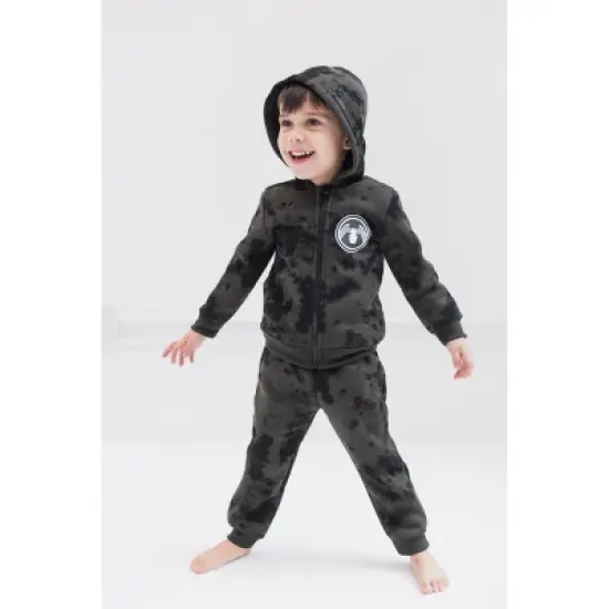 Marvel Avengers Spider-Man Little Boys Zip Up Fleece Hoodie Graphic T-Shirt and Jogger 3 Piece Outfit Set Toddler to Big Kid image {2}