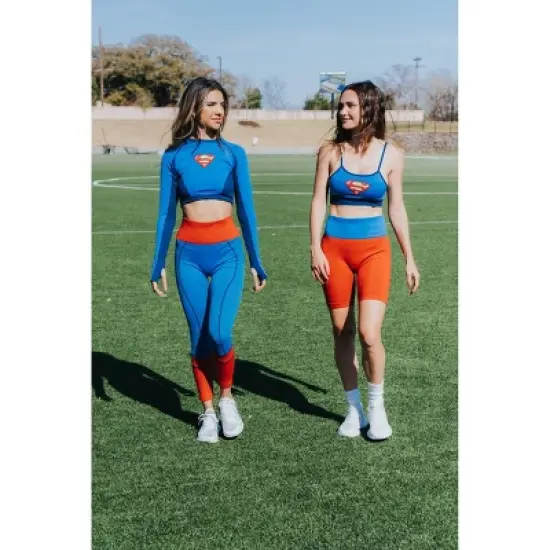 Super Girl Womens Cosplay Active Workout Outfits &ndash; Bra & Bike Short 2PC Sets Superman by MAXXIM X-Large image {2}