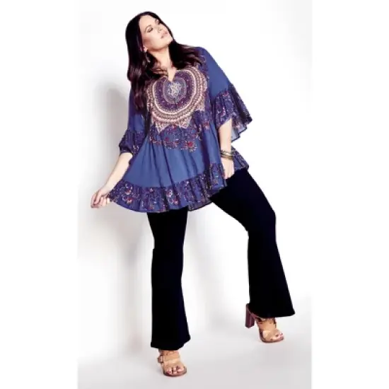 Women's Plus Size Frankie Frill Tunic - violet | AVEOLOGY image {4}