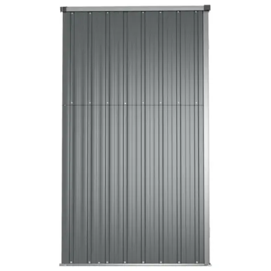 vidaXL Tool Shed Storage House Garden Lawn Equiment Organizer Galvanized Steel - Gray 88.6" x 35" x 63.4" image {4}