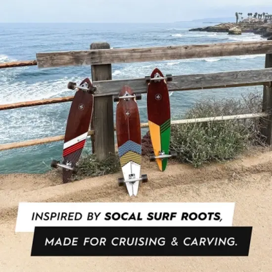 Magneto 40-inch Pintail Cruiser Longboard Skateboard - Hard Maple Core Long Board Deck - Commuting, Cruising, Carving (Swallow) image {4}