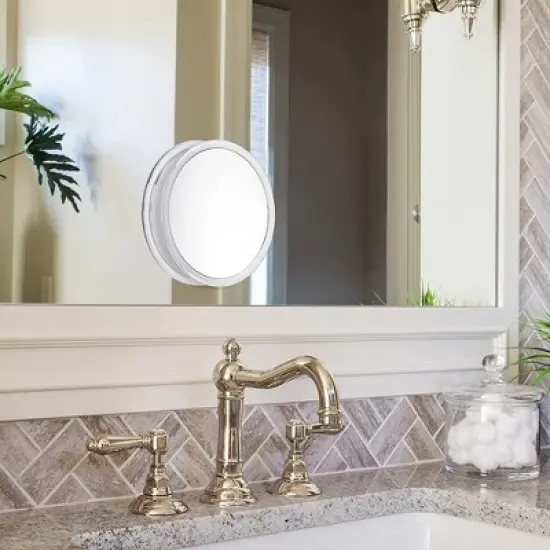 Jumbl Small 6" Suction Cup Magnifying Compact Makeup Mirror image {6}