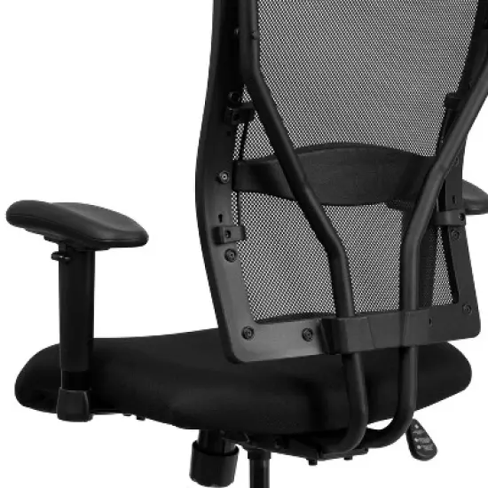 HERCULES Series 400 lb. Capacity Big & Tall Drafting Chair Black Mesh - Flash Furniture image {9}