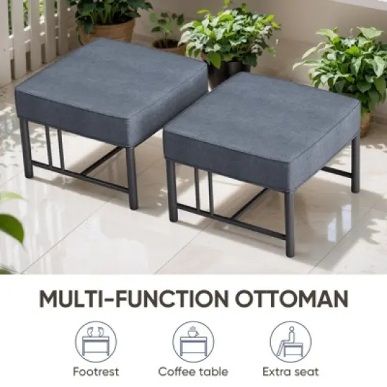 Belord Luxury Patio Swivel Chairs with 6" Extra Thick Cushions, Small Patio Furniture Set with Swivel Glider Outdoor Chairs for Porch, Balcony image {9}