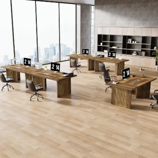 Tribesigns 63-Inch Executive Desk, Large Computer Desk, Modern Study Writing Table Workstation Business Furniture for Home Office image {8}