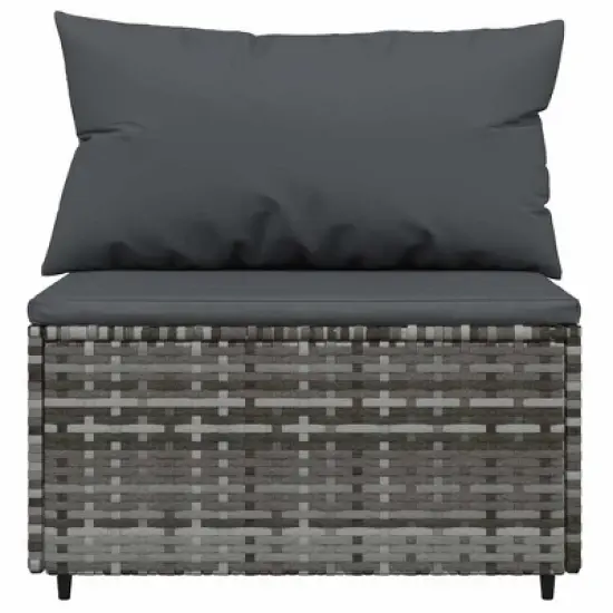 vidaXL Patio Lounge Set Grey with Anthracite cushions image {5}