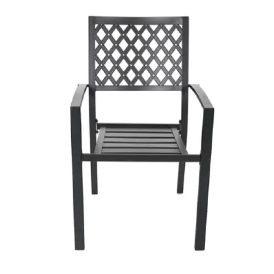 7PC Metal Patio Dining Set with Rectangular Expandable Table & 6 Chairs - Captiva Designs image {4}