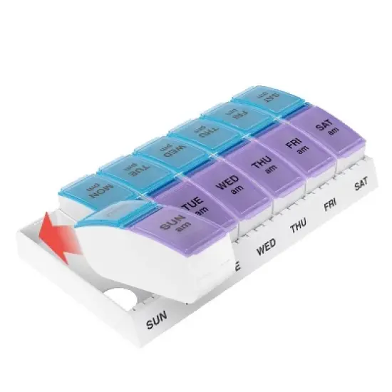 Ezy Dose Weekly AM/PM Pop Out Compartments Pill Organizer image {2}