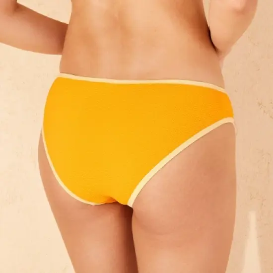 Women's Pucker Textured Contrast Binding Low-Rise Medium Coverage Bikini Bottom - Wild Fable&trade; image {1}