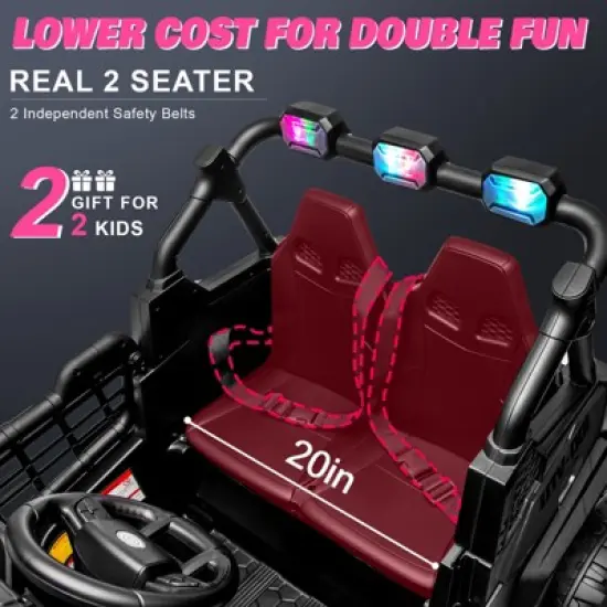 JOYRACER 24V Ride on Truck Toys w/ Remote Control, 2 Seater 400W   Electric Powered Ride on w/ Dump Bed, 3 Speeds, Shovel & Bluetooth/Music image {3}