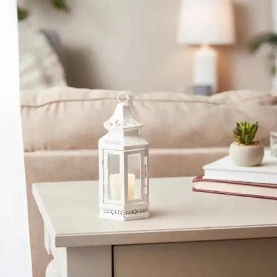 Iron Victorian Outdoor Lantern White - Zingz & Thingz image {3}