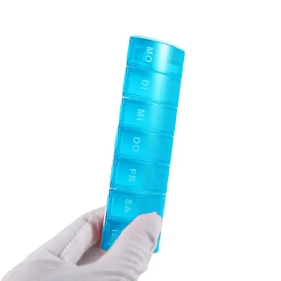 Unique Bargains 7 Compartment Single Row Pill Case Rose Red 1Pc image {4}