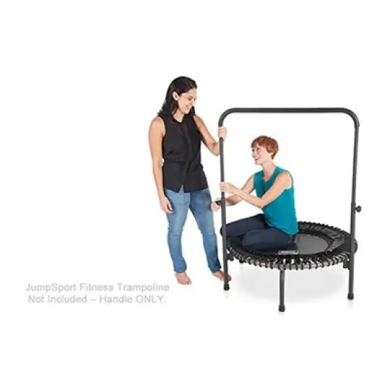 JumpSport Handle Bar Accessory for 39 Inch Arched Leg Fitness Trampolines with 6 Adjustable Height Settings and Soft Flush Fit, Black image {2}