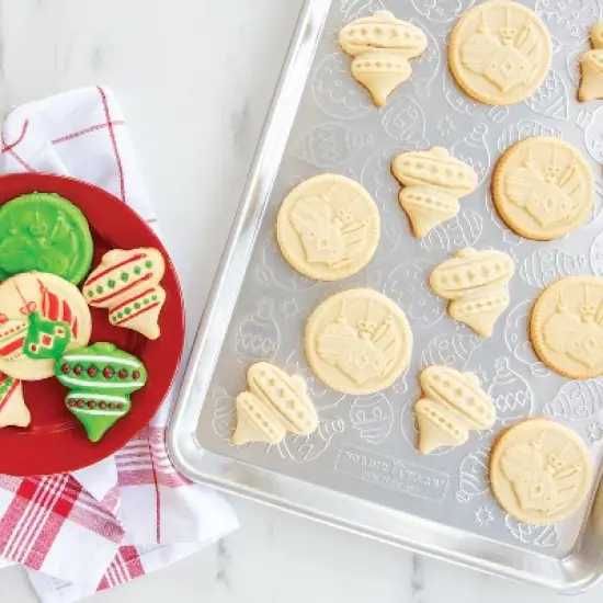 Nordic Ware Embossed Naturals&reg; Ornament Pattern Half Sheet Pan image {1}