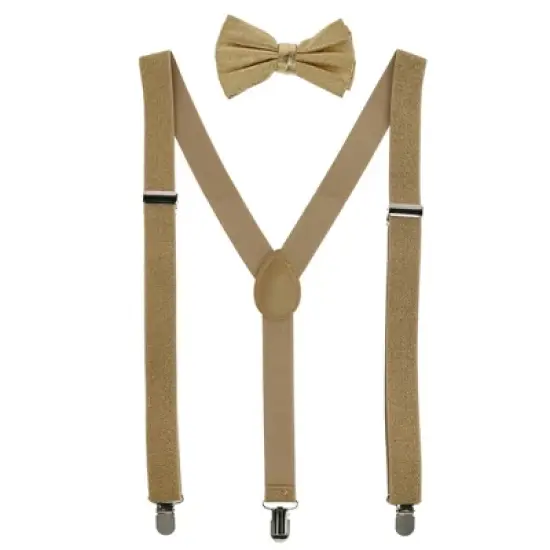 CTM Glitter Gold Bow Tie and Suspender Set image {5}