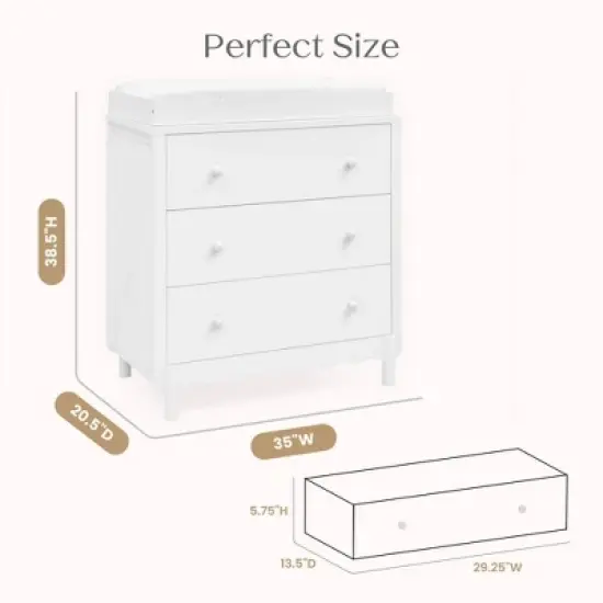 Delta Children William 3 Drawer Dresser with Changing Top image {9}