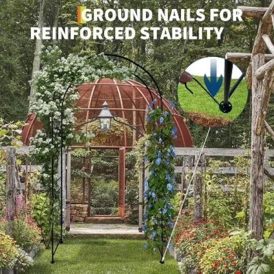 Acekool Metal Garden Arch Trellis for Climbing Plants, Outdoor Wedding Arch image {1}
