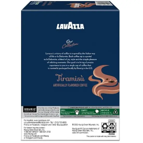 Lavazza Tiramisu Medium Roast Keurig K-Cup Coffee Pods - 22ct image {12}
