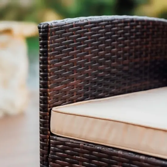 Nestl 3 Piece Patio Furniture Wicker Conversation Set image {5}