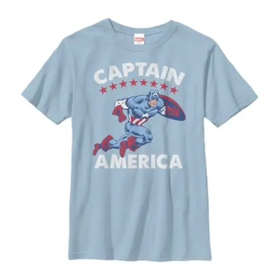 Boy's Marvel Fourth of July  Retro Captain America T-Shirt image {2}