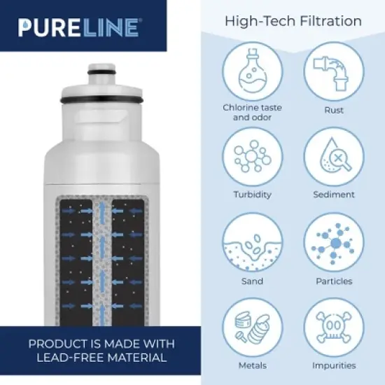 PURELINE DW2042FR-09 Refrigerator Water Filter. Compatible with Daewoo Aqua Crystal DW2042FR-09, DW2042FR, Kenmore 46-9130 (3-Pack) image {1}