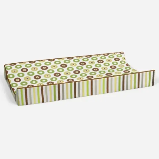 Bacati - Mod Dots/Stripes Green/yellow/choco Dots changing pad cover image {2}