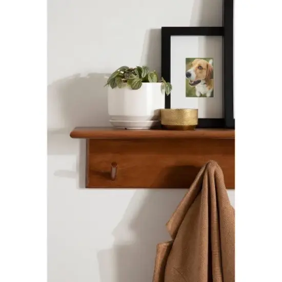 36" x 5" Alta Wood Shelf with 5 Posts Walnut Brown - Kate & Laurel All Things Decor image {8}