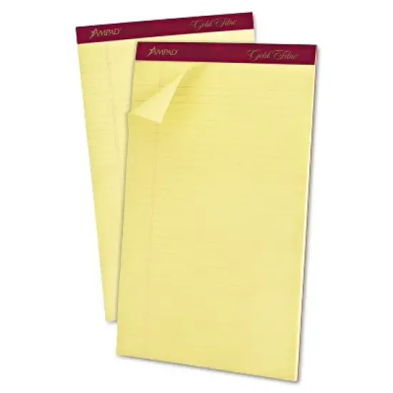 Ampad Gold Fibre Pads 8 1/2 x 14 Canary 50 Sheets Dozen 20030 image {9}