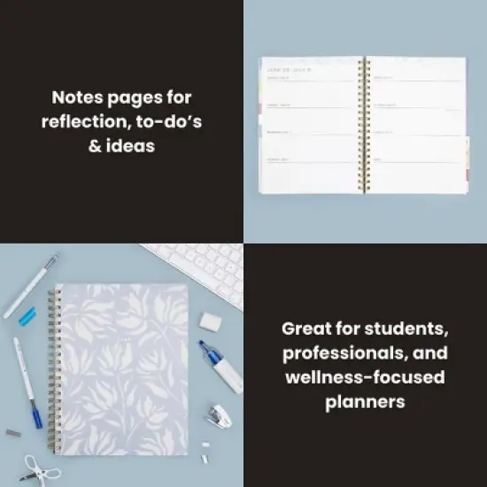 Yoobi Evolve 2026 12 Months Planner 8.5"x11" Weekly/Monthly Blue Floral image {3}