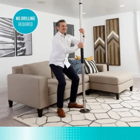 Signature Life Sure Stand Straight Security Pole, Tension-Mounted Floor to Ceiling Grab Bar image {4}