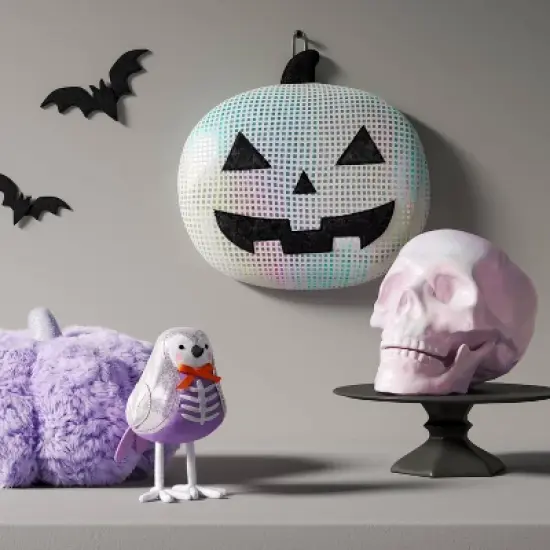 Hanging Disco Pumpkin Figurine - Hyde and EEK! Boutique&trade; Silver image {1}