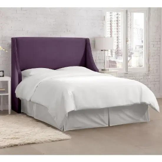 Dianna Swoop Arm Wingback Headboard in Velvet - Skyline Furniture image {2}