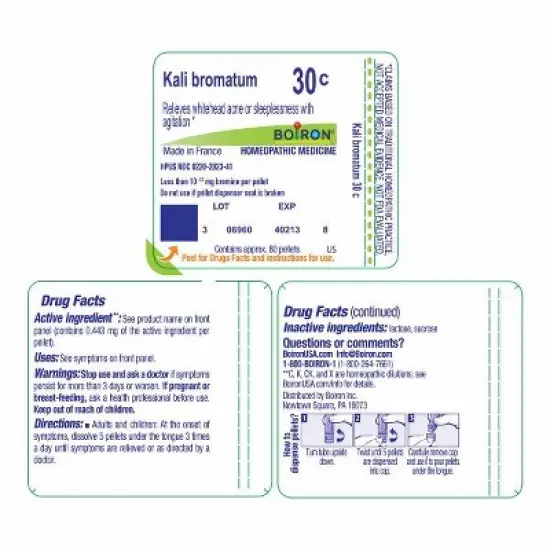 Kali Bromatum 30C by Boiron Homeopathic Single Medicine For Stress & Sleep  -  80 Pellet image {1}