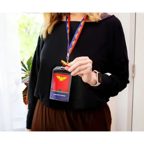 Silver Buffalo DC Comics Wonder Woman 22-Inch Lanyard With ID Badge Holder And Logo Charm image {7}