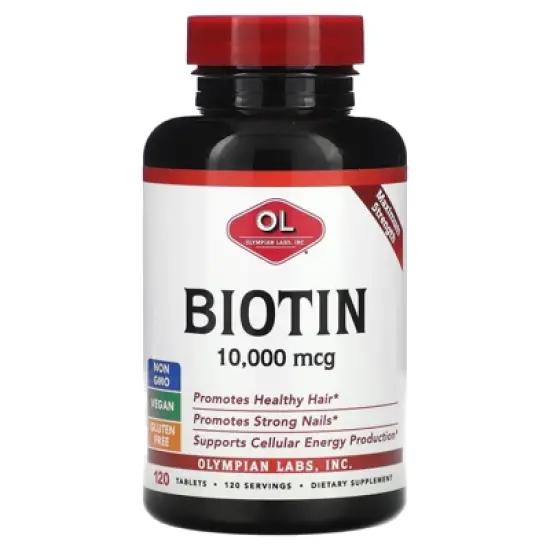 Olympian Labs Biotin, 10,000 mcg, 120 Tablets image {4}