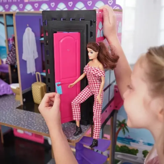 KidKraft 2-in-1 Wooden Hotel & Waterslide Dollhouse image {11}