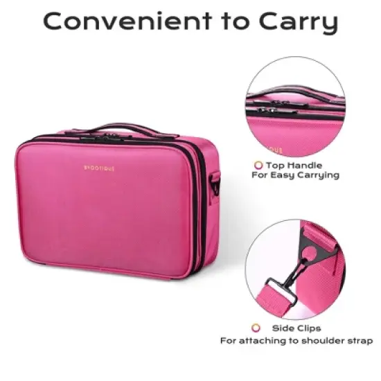 Byootique 13" Makeup Train Case Cosmetic Organized Bag Travel Storage Backpack image {4}