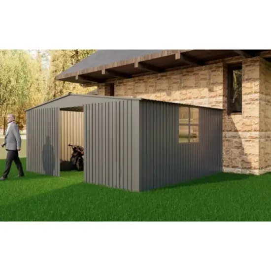 Sheds & Outdoor Storage,Metal Waterproof Firewood Shed with 2 Integrated Punched Vents image {2}