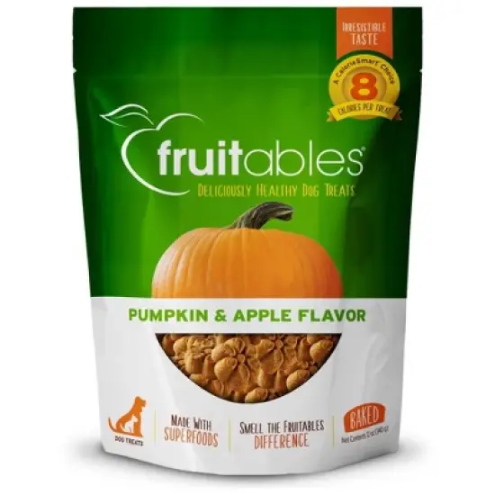 Fruitables Baked Pumpkin & Apple Flavor Healthy Low Calorie Dog Treats - 12oz image {3}