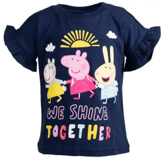 Peppa Pig Girls 2 Pack Graphic T-Shirts Toddler to Little Kid image {3}