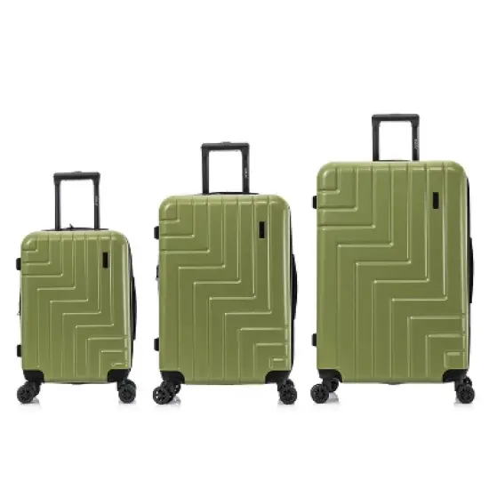DUKAP Zahav Lightweight Hardside Spinner 3pc Luggage Set - Green image {1}