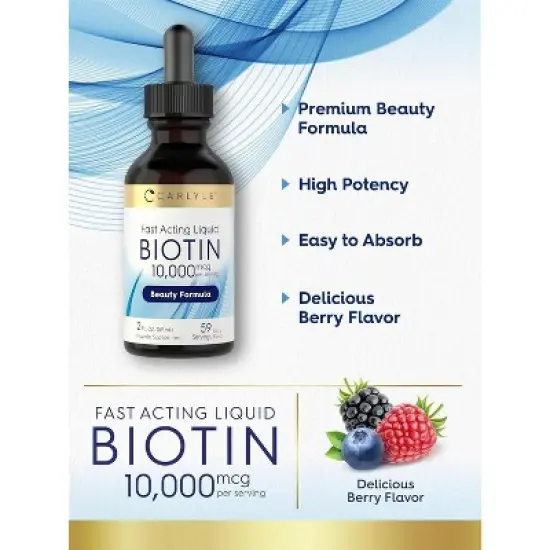 Carlyle Liquid Biotin 10000mcg | 2 oz Gel Drops image {3}