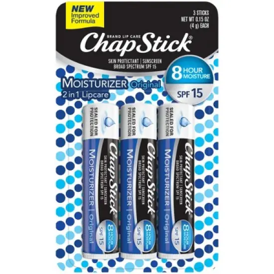 Chapstick Original Moisturizer Lip Balms - SPF15 - 0.45oz/3ct image {3}