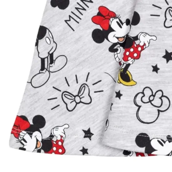 Disney Minnie Mouse Mickey Mouse Short Sleeve Dress Scrunchy Set Gray  image {3}