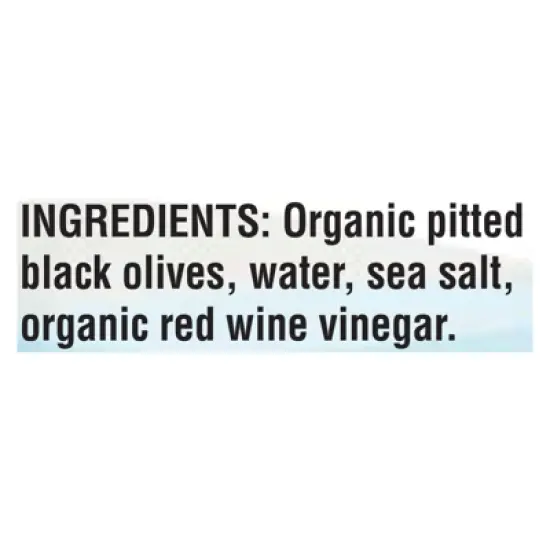 Mediterranean Organic Black Pitted Olives - Case of 12/8.1 oz image {6}